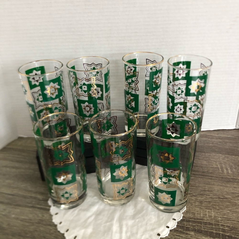 Vtg MCM Dominion Glass Tumbler Set